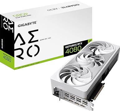 GIGABYTE GeForce RTX 4080 AERO OC 16GB Graphics Card - 16GB DDR6X, 192bit, PCI-E 4.0, Core 2535Mhz, Anti-sag bracket, DP 1.4, HDMI 2.1a, NVIDIA DLSS 3, GV-N4080AERO OC-16GD