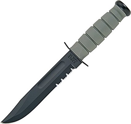 Ka-Bar Fighting Knife with Kraton Handle Edge, Grey