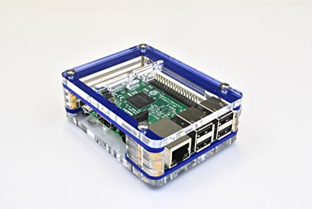 BlackShark Tech SkyCase - Premium Raspberry Pi Case for Pi 3, Pi 2, Pi B  and 2B (blue)