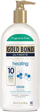 Gold Bond Ultimate Healing Skin Therapy Lotion with Aloe, Fragrance Free, 14 Ounces