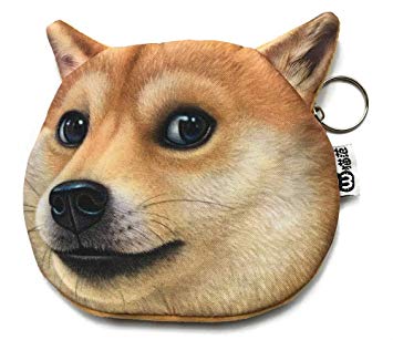 dealzEpic - Doge Meme Face Coin Purse | Cute and Creative Shiba Inu Dog Head Zipper Closure Gift Wallet