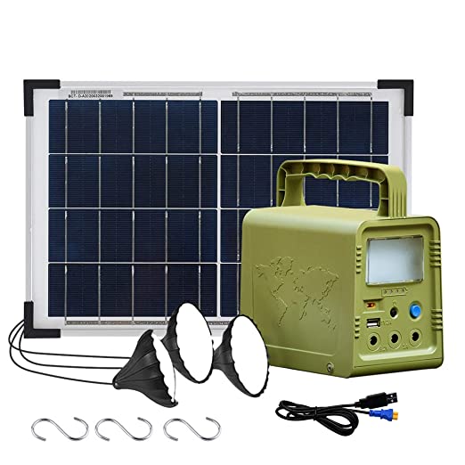 ECO-WORTHY 84Wh Portable Power Station Solar Generator Lighting Kit System with 18W Solar Panel and LED Lamp for Outdoor Camping, Fishing, Hunting, Home Emergency Power Supply, Power Outage