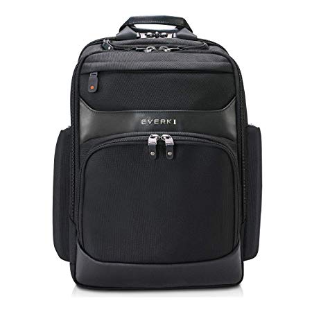 Everki Onyx – Premium laptop backpack for notebooks up to 15 inch with patented corner-guard protection system, trolley handle pass-through, RFID protection, hard-shell quick-access sunglasses case