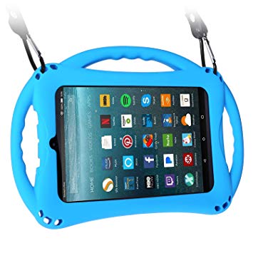 TopEsct Kid-Proof Case for Amazon Fire 7 Tablet (ONLY Compatible with 7th Generation Tablets, 2017 Releases) Handle Stand Cover Case for Kids (Blue)