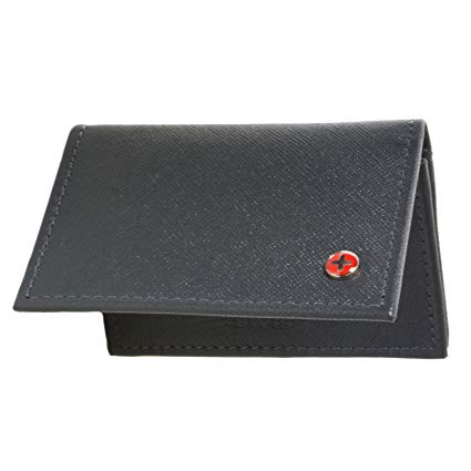 Alpine Swiss Genuine Leather Thin Business Card Case Minimalist Wallet