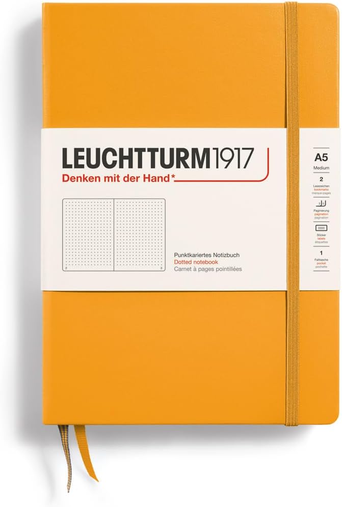 Leuchtturm1917 Notebook Medium A5, Hardcover, 251 numbered pages (Rising Sun, Dotted)