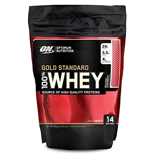 Optimum Nutrition Gold Standard Whey Protein Powder, Strawberry, 450 g