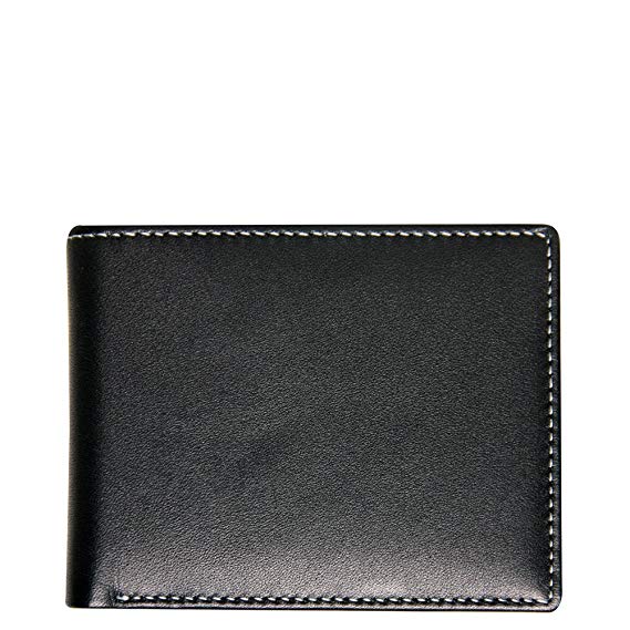 Stewart/Stand RFID Blocking Slim Minimalist Stainless Steel Leather Exterior Secure Billfold Wallet for Men