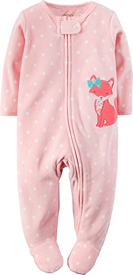 Carters Baby Girls Fox Sleep & Play Pink