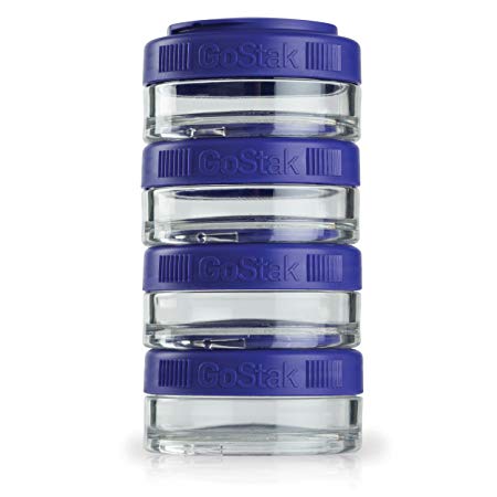 BlenderBottle GoStak Twist n' Lock Storage Jars, 40cc 4-Pak, Purple