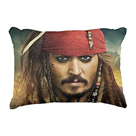 yezer Jack Sparrow Design Custom Printed Two Sides Zippered Pillowcase Standard Size 16"x24"