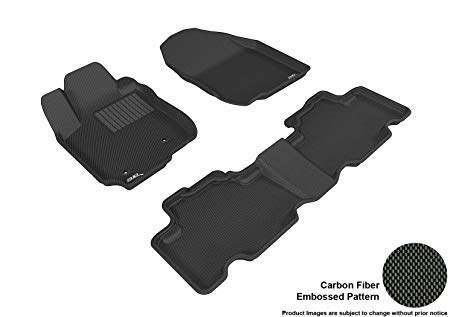 3D MAXpider L1TY02301509 Complete Set Custom Fit All-Weather Floor Mat for Select Toyota RAV4 Models - Kagu Rubber (Black)