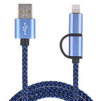 Warmstor® 2-in-1 6.6ft Durable Nylon Braided Charging/Sync Lightning Cable Micro USB Andriod Data Cable for iPhone 6s, 6s , 6, 6 , 5, 5s, 5c, iPad mini/Air, iPod, Samsung, Google, Huawei and more