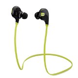 Mpow Swift Bluetooth 40 Wireless Sport Headphones Sweatproof Running Gym Exercise Bluetooth Stereo Earbuds Earphones Car Hands-free Calling Headsets with Microphone and High-fidelity Stereo Sound via apt-X for iPhone 6 6 plus 5S 4S Galaxy S6 S5 and iOS android Smartphones Fluorescence Green