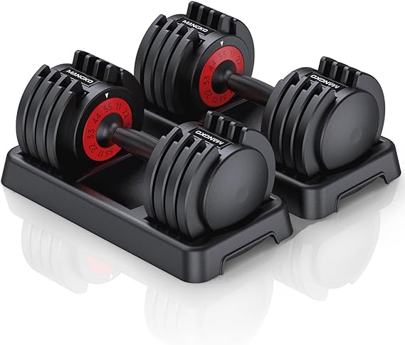 Adjustable Dumbbells 55LB 5 In 1 Single Dumbbell for Men and Women Options with Anti-Slip Metal Handle Adjust Weight Suitable for Efficient Home Gym Workouts