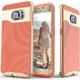 Galaxy S6 Edge case Caseology Wavelength Series Coral Pink Textured Pattern Grip Cover Shock Proof Samsung Galaxy S6 Edge case