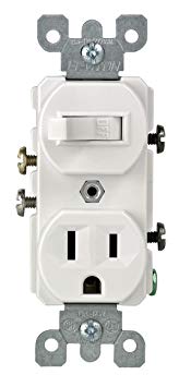 Leviton 5225-WSP Combo Switch and Receptacle, White