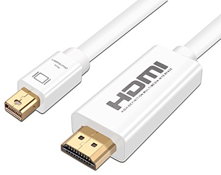A-technology Mini Displayport (Mini Dp) to Hdmi Male Adapter Cable for Apple Macbook, Macbook Pro, Macbook Air (1.5m / 5feet)in Abs-white