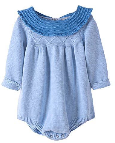 Kidsform Baby Girls Knitted Romper Long Sleeve Bodysuits Playsuits Outfits Clothes