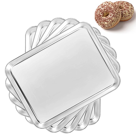 Baking Pans Set of 5, Bastwe Stainless Steel Baking Pan Cookie Pan 5 Pieces, Rectangle Size 9×7×1 inch, Healthy & Non Toxic, Superior Mirror Finish & Easy Clean, Rust Free & Less Stick, Dishwasher Saf