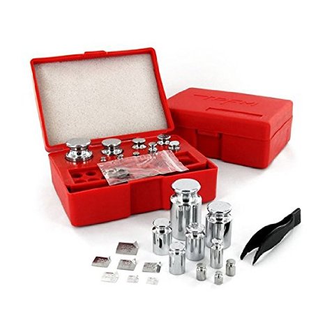 Smart Weigh Calibration Weight Kit, Includes 50g, 2x20g, 10g, 5g, 2x2g, 1g and 8 Different Sizes Milligram Calibration Weights, and a Set of Tweezers