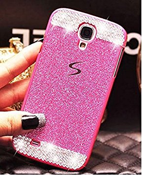 Galaxy S5 Case ,LA GO GO(TM) Luxury Handmade Diamond Hybrid Glitter Bling Hard PC Shiny Sparkling with Crystal Rhinestone Cover Case for Samsung Galaxy S5 i9600 (Pink, Galaxy S5)