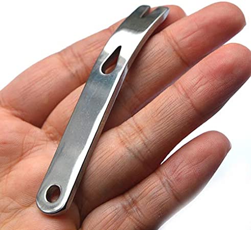 Bluelans Pocket Size Stainless Steel Crowbar Pry Bar Widgy Bar EDC Tool for Bushcraft & Survival