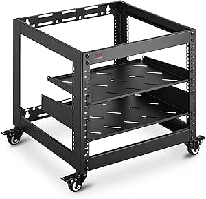 10U Server Rack Network Cabinet - Enclosed Wall Mount Rack Includes Mounted Fan, Lockable Door & Hardware | Compatible with 19" Equipment Standard (Black)