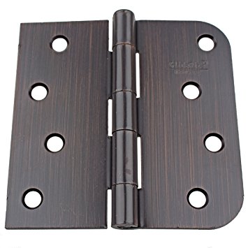 GlideRite Hardware 4" Steel Door Hinges 5/8" Radius and Square Corners Oil Rubbed Bronze Finish 4000-SQ-58-ORB (12)