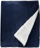Northpoint Cashmere Velvet Reverse to Cloud Sherpa Throw Navy