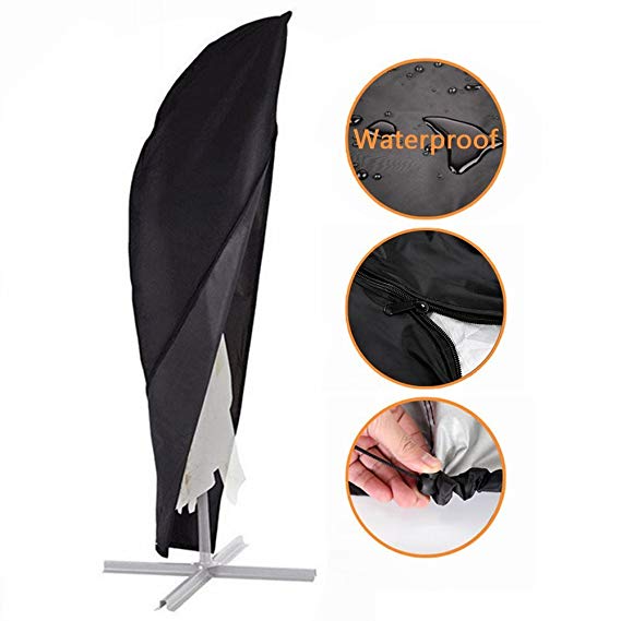 Patio Offset Umbrella Cover, Water Resistant Outdoor Cantilever Umbrellas with Zipper 104" High x 39" Diameter