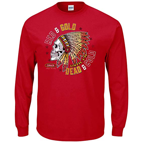 Smack Apparel Kansas City Football Fans. Red and Gold Till I'm Dead and Cold T-Shirt (Sm-5X)