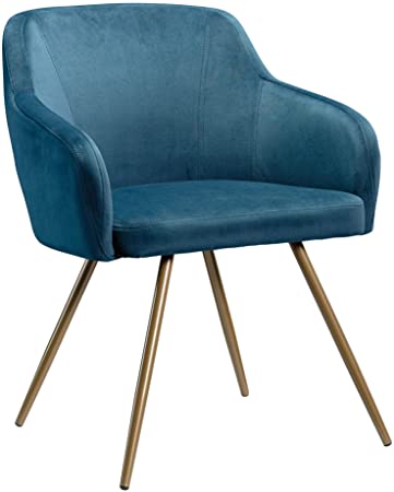 Sauder 422353 International Lux Occasional Chair, Blue Velvet Fabric