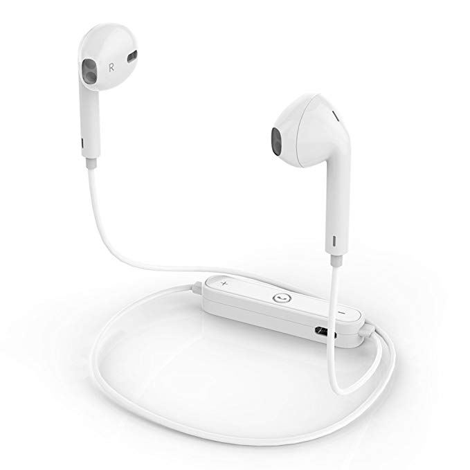 GEJIN Wireless Bluetooth Headphones,Bluetooth 4.1 Waterproof Sports Earphones,Noise Cancelling Earbuds-White