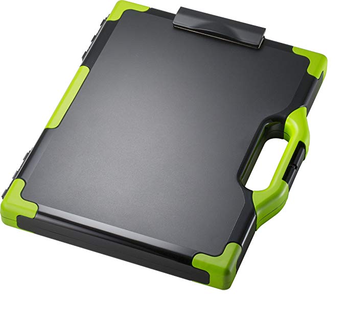 Officemate OIC Carry-All Clipboard Storage Box, Letter/Legal Size, Black & green (83325)