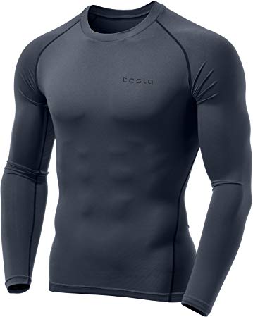 Tesla Men's Long Sleeve T-Shirt Baselayer Cool Dry Compression Top MUD11/ MUD01