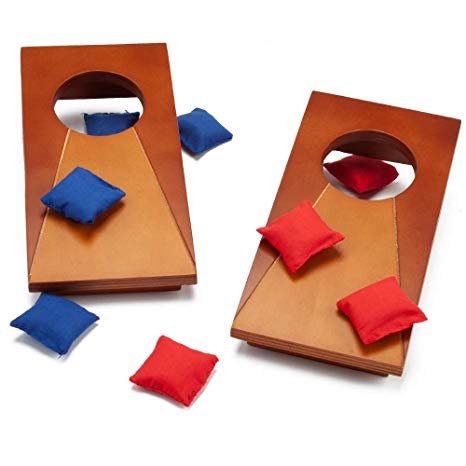 GSE Games & Sports Expert Mini Tabletop Cornhole Toss Game Set with 8 Bean Bags
