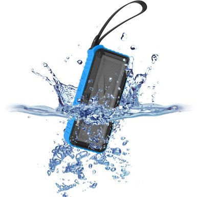 Shower Bluetooth Speaker, Trendwoo Rockman-L Portable Wireless Speaker IPX5 Water Resistant for Shower Bathroom / Outdoor Activities (Blue)