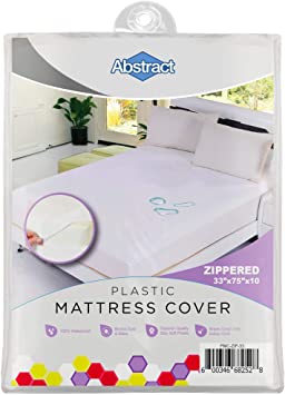 Abstract Waterproof Mattress Cover – Heavy Duty Vinyl Plastic Bed Protective Zippered Sheet, 100 GSM PVC – Long Lasting Quality, Comfortable, Easy Care and Cleaning for Any Bedroom (33 x 75 x 12)