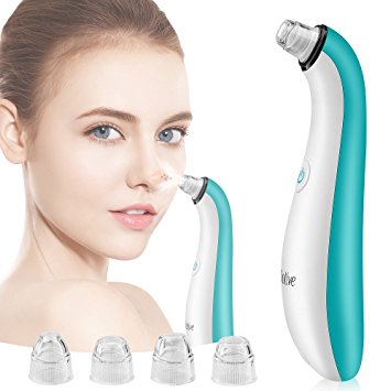 Dollve Blackhead Remover Electric Facial Pore Cleaner with 4 Multi-Functional Probe – Rechargeable Vacuum Blackhead Suction Extractor Tool, Microdermabrasion Comedone Kit for Acne & Facial Pore Clean