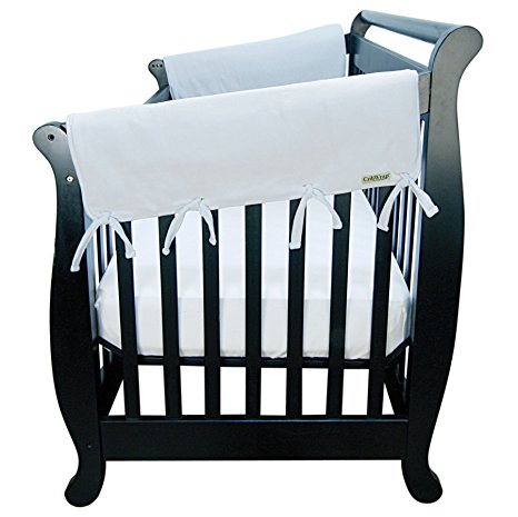 Trend Lab Fleece CribWrap Rail Covers for Crib Sides (Set of 2), Gray, Wide for Crib Rails Measuring up to 18" Around!