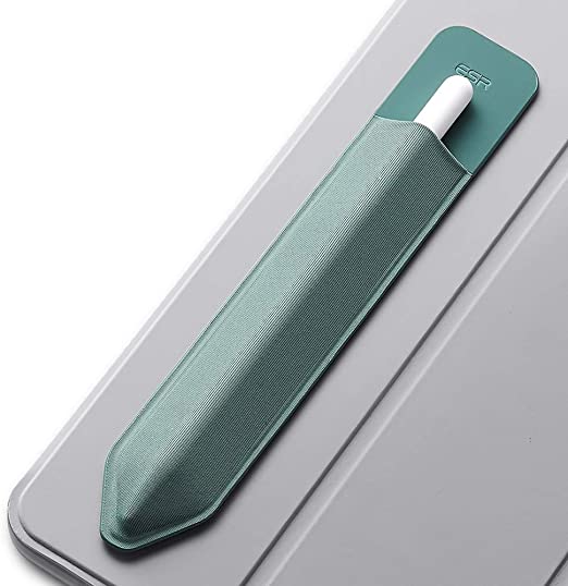 ESR Pencil Holder Compatible with Pencil (1st and 2nd Gen), Elastic Pocket [Stylus Pens Protected and Safe] Pouch Adhesive Sleeve Attached to Case for Stylus Pens - Forest Green