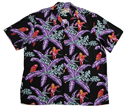Paradise Found Mens Jungle Bird Tom Selleck Magnum PI Rayon Shirt