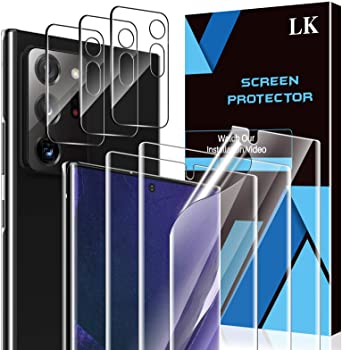 6 Pack LK 3 Pack Screen Protector   3 Pack Camera Lens Protector Compatible with Samsung Galaxy Note 20 Ultra, Positioning Tool, in-Display Fingerprint Support, Flexible TPU Film