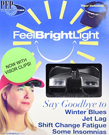 Deluxe Feel Bright Light Portable Light Therapy Device with Visor & Rechargable Battery and Charger