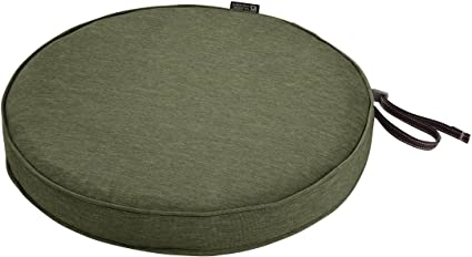 Classic Accessories Montlake Water-Resistant 15 Dia x 2 Inch Patio Dining Seat Cushion, Heather Fern Green