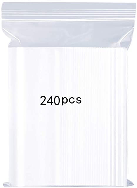 Resealable Clear Plastic Bags,Sealed Storage Pouches,Thickening and Durable,Press Seal Bags,Apply to Kitchen Storage,Jewellery Packaging,Office Stationery Storage Bag 2x2.8"(5x7cm)240PCS