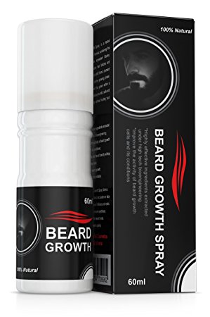 Beard Growth Spray® - The Solution for the Perfect Beard - 100 % Natural Formula - Facial Hair Support