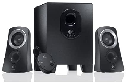 Logitech Z313 2.1 Multimedia Speaker System with Subwoofer, Full Range Audio, 50 Watts Peak Power, Strong Bass, 3.5mm Audio Inputs, EU Plug, PC/PS4/Xbox/TV/Smartphone/Tablet/Music Player - Black