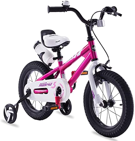 RoyalBaby Kids Bike Boys Girls Freestyle Bicycle 12 14 16 inch with Training Wheels,16 18 20 inch with Kickstand Child's Bike Blue Red Orange Green Pink White Fuchsia